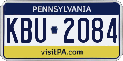 PA license plate KBU2084