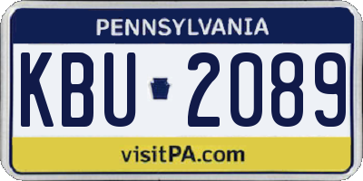 PA license plate KBU2089