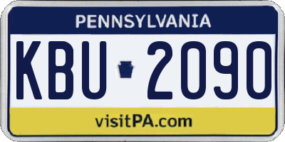 PA license plate KBU2090