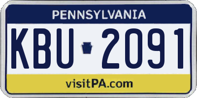 PA license plate KBU2091