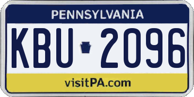 PA license plate KBU2096