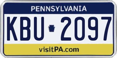PA license plate KBU2097