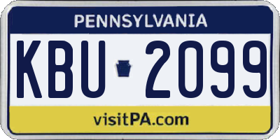 PA license plate KBU2099