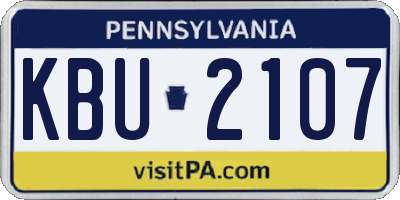 PA license plate KBU2107