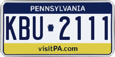 PA license plate KBU2111
