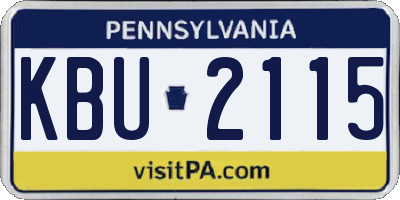PA license plate KBU2115