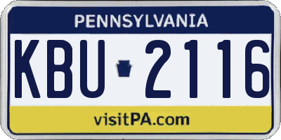 PA license plate KBU2116