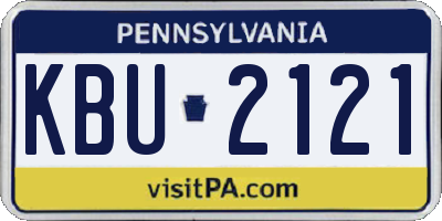 PA license plate KBU2121