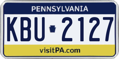 PA license plate KBU2127
