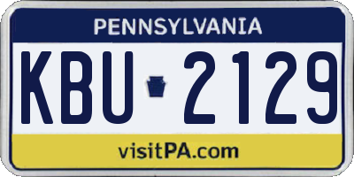 PA license plate KBU2129