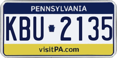 PA license plate KBU2135