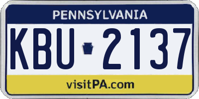 PA license plate KBU2137