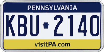 PA license plate KBU2140