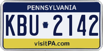 PA license plate KBU2142