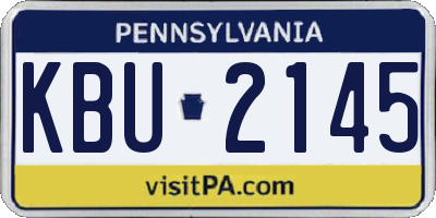 PA license plate KBU2145
