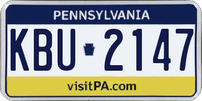 PA license plate KBU2147