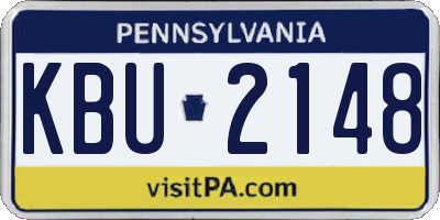 PA license plate KBU2148