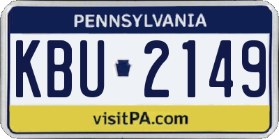 PA license plate KBU2149