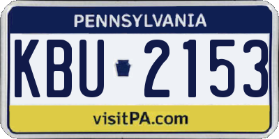 PA license plate KBU2153