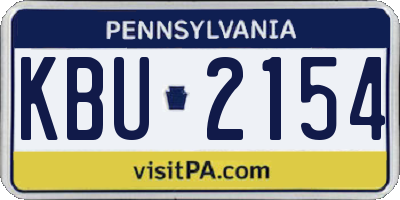 PA license plate KBU2154
