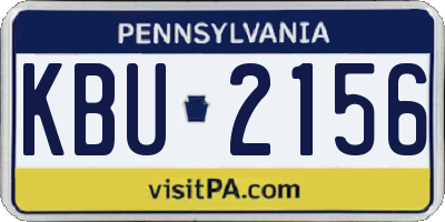 PA license plate KBU2156