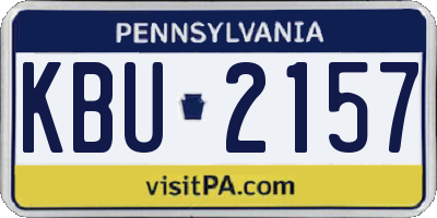 PA license plate KBU2157