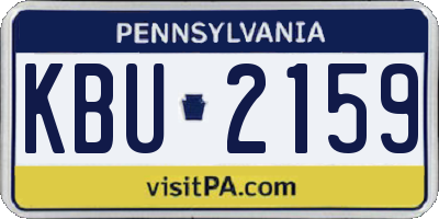 PA license plate KBU2159
