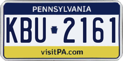 PA license plate KBU2161
