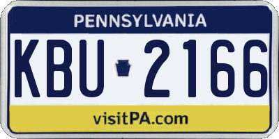 PA license plate KBU2166