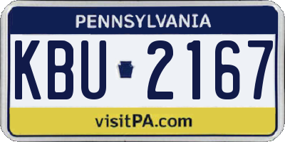 PA license plate KBU2167