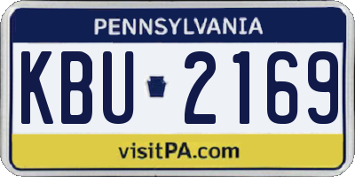 PA license plate KBU2169