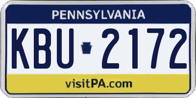 PA license plate KBU2172
