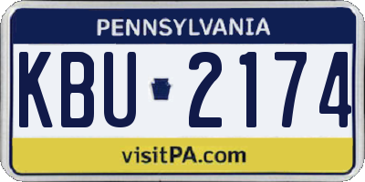 PA license plate KBU2174