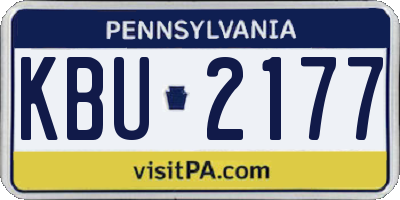 PA license plate KBU2177