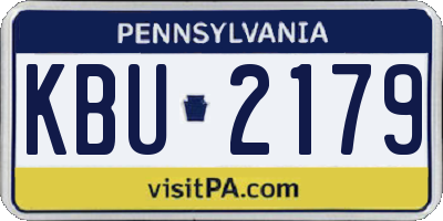 PA license plate KBU2179