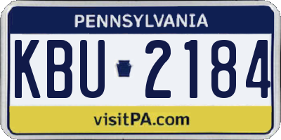 PA license plate KBU2184