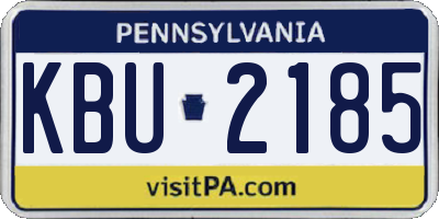 PA license plate KBU2185