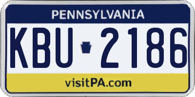 PA license plate KBU2186