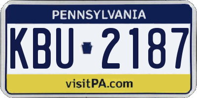PA license plate KBU2187