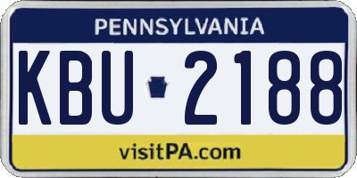 PA license plate KBU2188