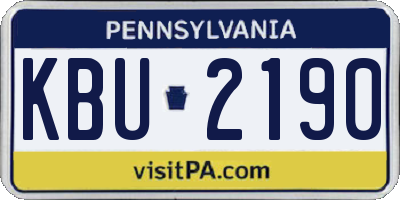 PA license plate KBU2190