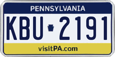 PA license plate KBU2191