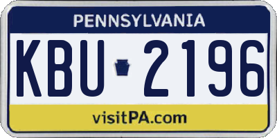 PA license plate KBU2196