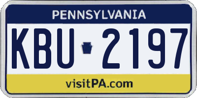 PA license plate KBU2197
