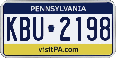 PA license plate KBU2198