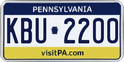PA license plate KBU2200