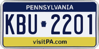 PA license plate KBU2201