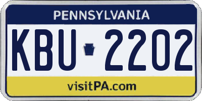 PA license plate KBU2202