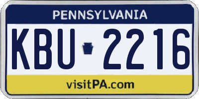 PA license plate KBU2216