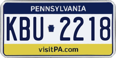 PA license plate KBU2218